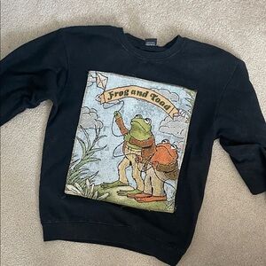 Black Frog and Toad Graphic Sweatshirt